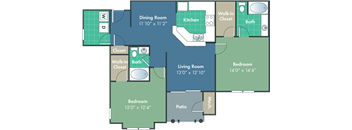a floor plan of a living room and a dining room