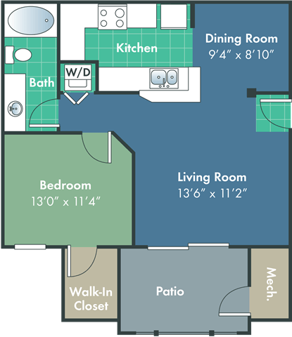 a blueprint of a floor plan of a living room and a dining room