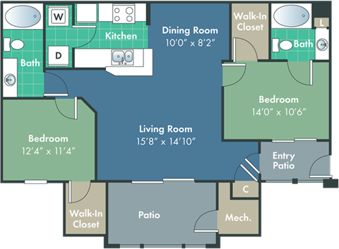 a blueprint of a floor plan of a living room and a dining room