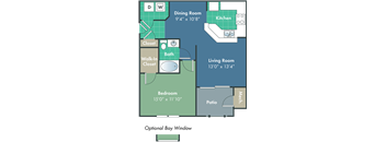 a floor plan of a living room and a dining room