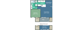 floor plans of a living room and dining room of a house