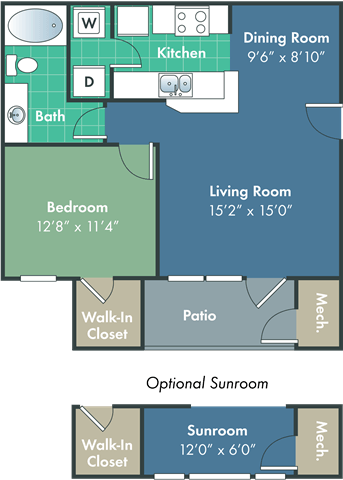 floor plans of a living room and dining room of a house