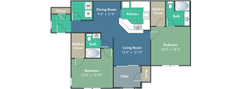a floor plan of a living room and a dining room