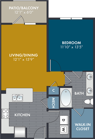 floor plan of the living  dining room and kitchen