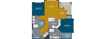 a floor plan of a living room kitchen and a dining room