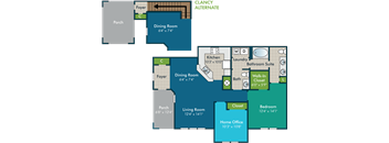 ¨¨floor plan of a living room and a dining room