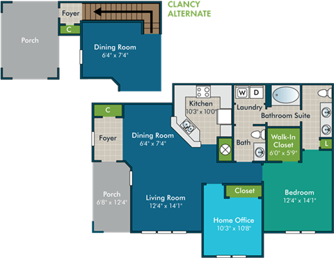 ¨¨floor plan of a living room and a dining room