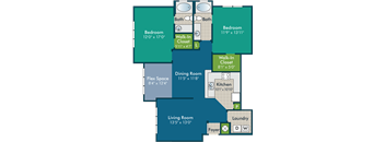 a floor plan of a living room and a dining room