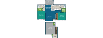 the floor plan of the living room and dining room of a house