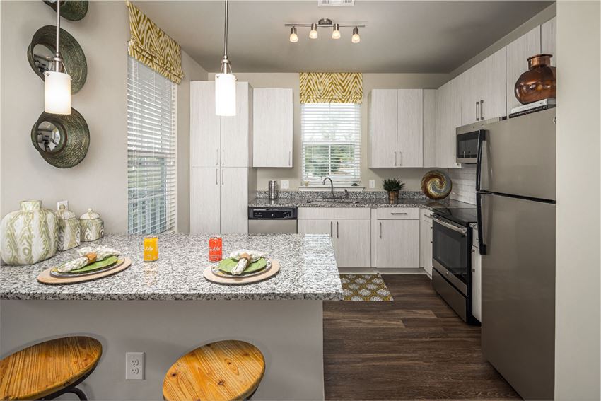 Kitchen area Kitchen area at Abberly Market Point Apartment Homes, Greenville - Photo Gallery