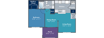 a floor plan of a living room and dining room with a pool