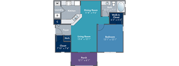 a blueprint of a floor plan of a living room and a dining room