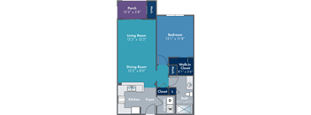 a floor plan of a living room and a dining room