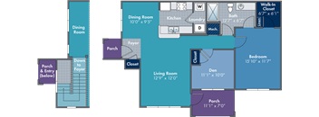 a blueprint of a floor plan of a roommates house