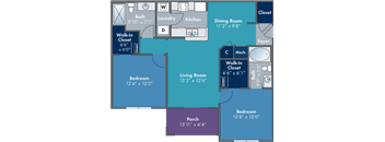 a floor plan of a living room and a dining room