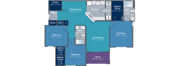 a floor plan of a living room and a dining room