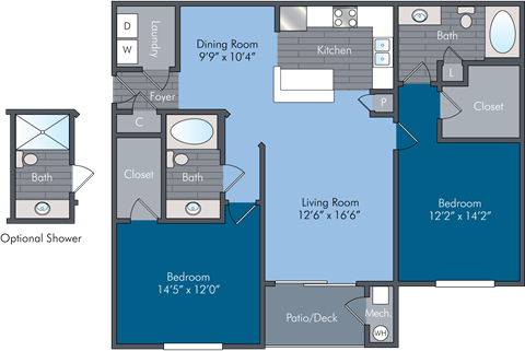 Orchard II Floor Plan at Abberly Square Apartment Homes, Waldorf, MD