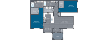 Republic II Floor Plan at Abberly Square Apartment Homes, Waldorf, 20601