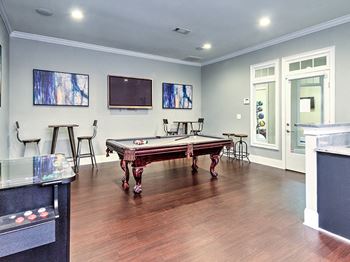 Come play with us in our spacious game room at Abberly Green Apartment Homes by HHHunt, Mooresville