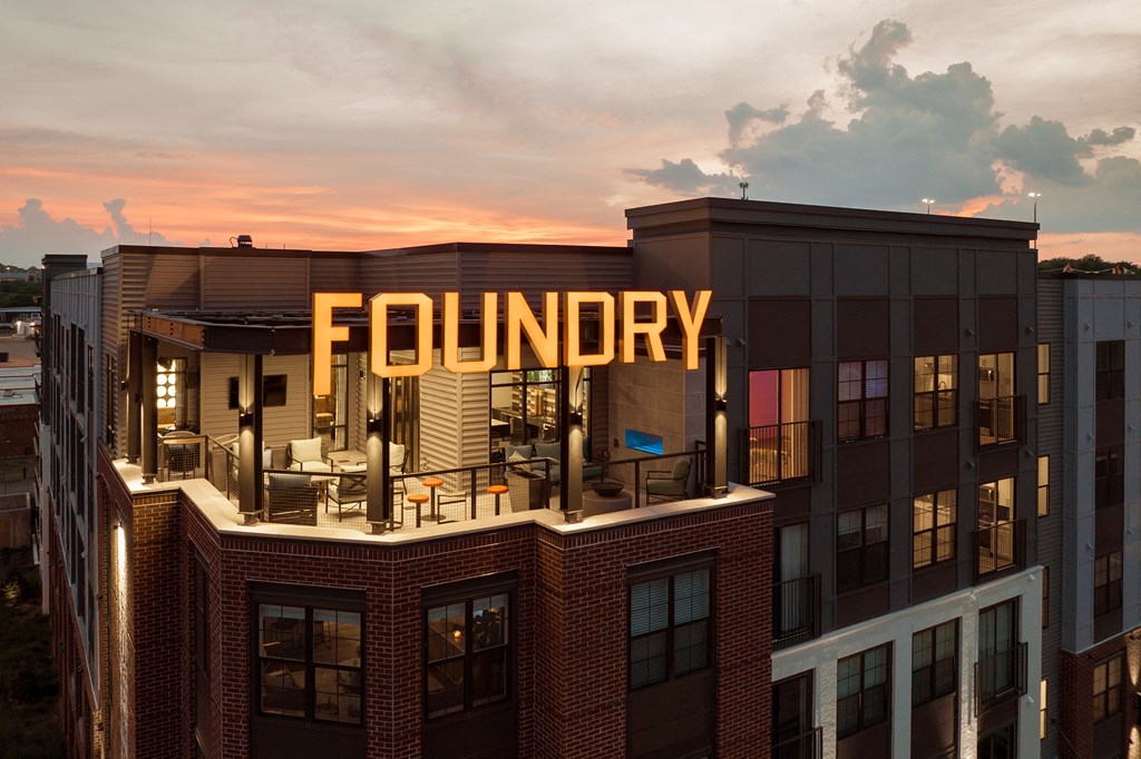a rendering of the foundry building at Abberly Foundry Apartment Homes, Nashville, 37203