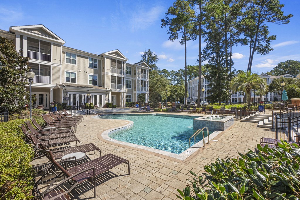 poolside area at West Ashley Apartment Homes, Charleston, 29414