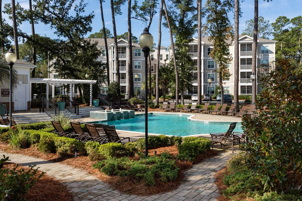 Resort style pool at West Ashley Apartment Homes, Charleston, South Carolina