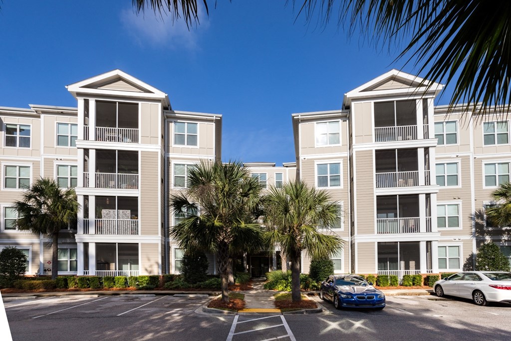Apartment building and parking lot at West Ashley Apartment Homes, Charleston