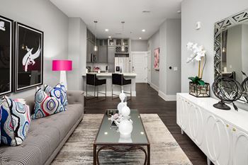 Modern Living Room at Abberly Onyx Apartment Homes, Decatur