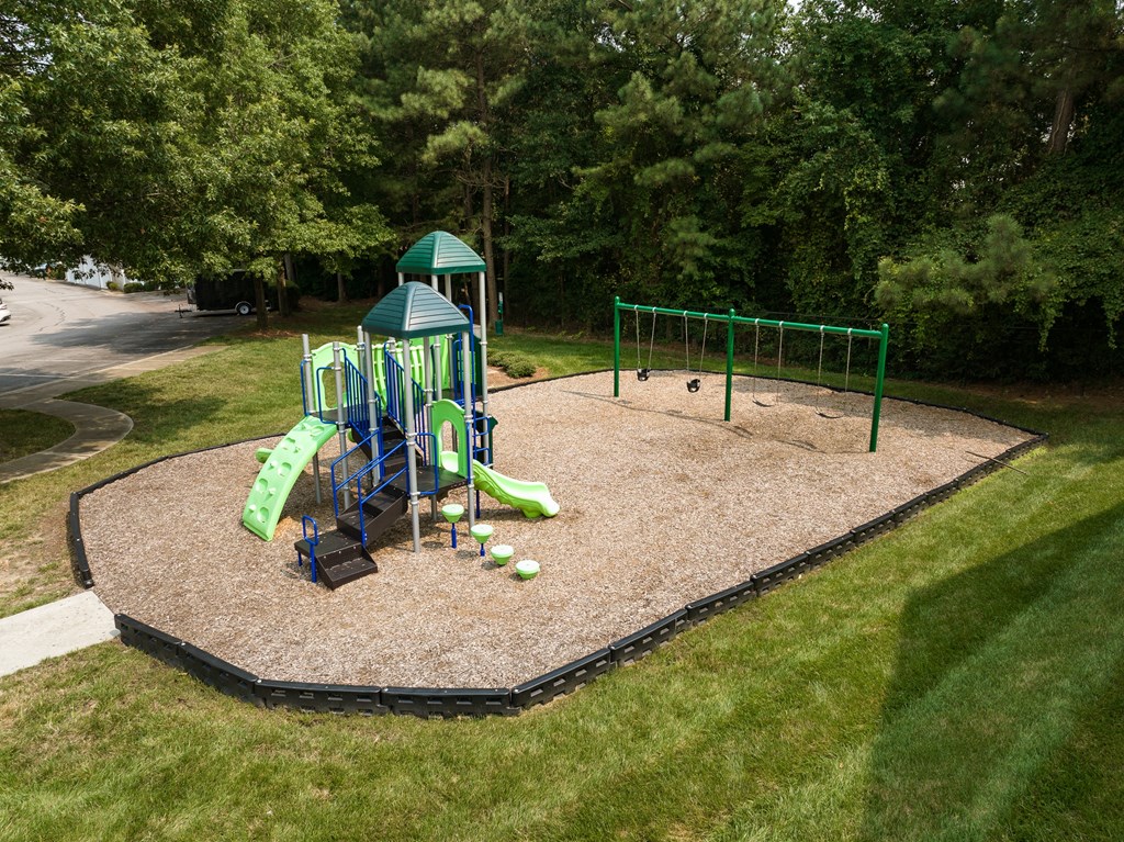 an aerial view of our playground at Abberly Grove Apartment Homes, North Carolina, 27610