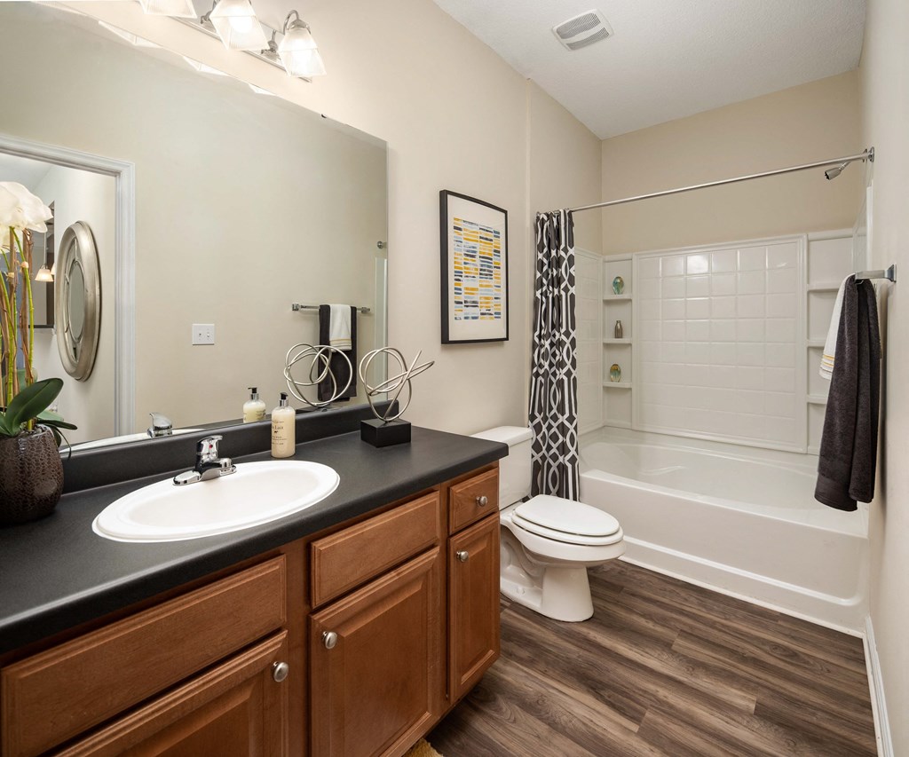 our apartments offer a bathroom with a bathtub at Abberly Crest Apartment Homes, Lexington Park, MD, 20653