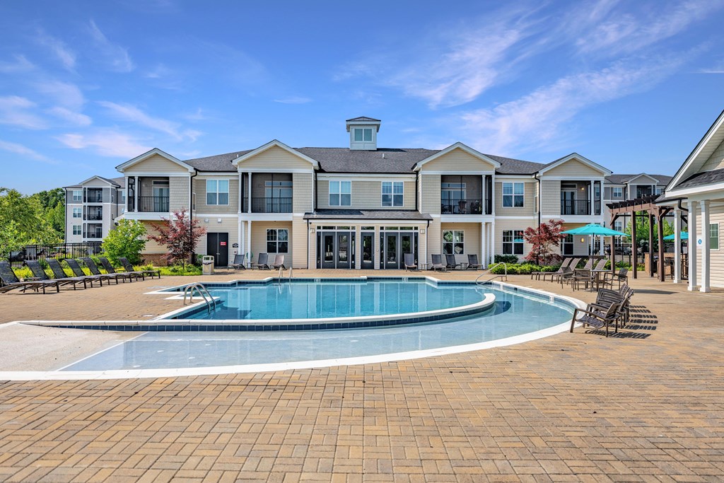take a dip in our resort style swimming pool at Abberly Crest Apartment Homes, Lexington Park, MD
