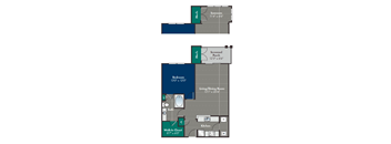 Ellum Floor Plan at West Ashley Apartment Homes by HHHunt, South Carolina, 29414