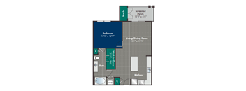 Hoxton Floor Plan at West Ashley Apartment Homes by HHHunt, South Carolina,