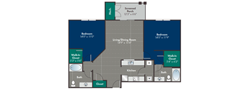 Tremont Floor Plan at Abberly at West Ashley Apartment Homes, Charleston, SC