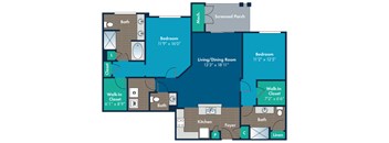 2 bedroom 2 bathroom Floor Plan at Abberly Crest Apartment Homes by HHHunt, Lexington Park, MD, 20653