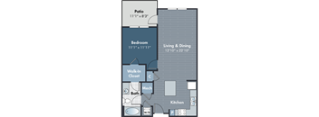 the floor plan of a bedroom apartment