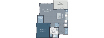 a floor plan of a bedroom apartment with a bathroom and a living room