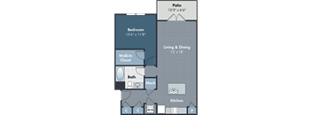 the floor plans of a bedroom apartment