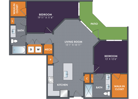 the blueprint of a floor plan of a apartment building