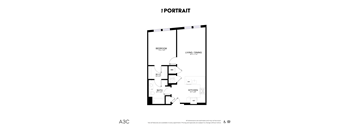 A black and white image of a floor plan for an apartment.
