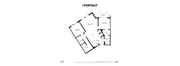 A black and white image of a floor plan for an apartment.