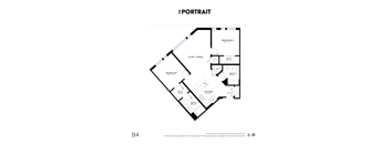 A black and white image of a floor plan for an apartment.