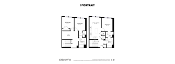 A black and white image of a floor plan for an apartment.