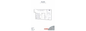 A floor plan for an apartment in Aura City Crossing.