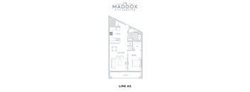 A floor plan of apartment named The Maddox City Crossing, Line A5.