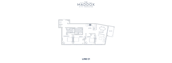 A floor plan of a property called The Maddox City Crossing, Line C1.