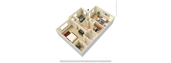 1B Floor Plan at The Birches, Memphis, TN, 38133