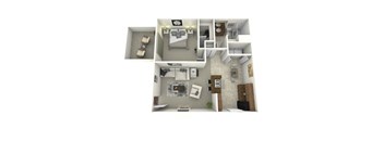 1Bed 1Bath North Floor Plan  at Karric Place of Dublin, Dublin, OH