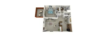 1 Bedroom Floor Plan at Silvertree Apartments in Westerville