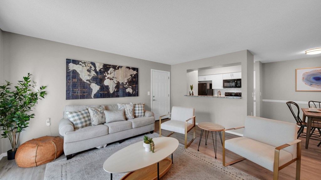 Modern Living Room at The District Apartments, Tennessee, 38115